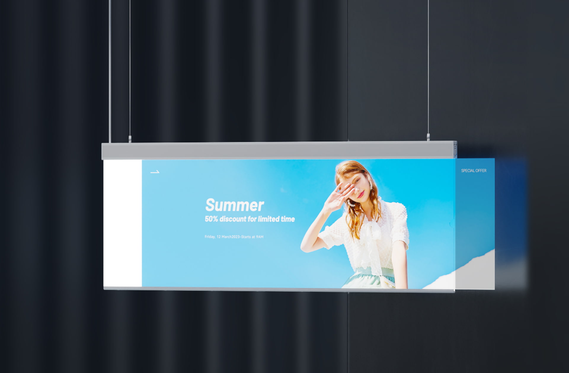 Double sided hanging LED light box